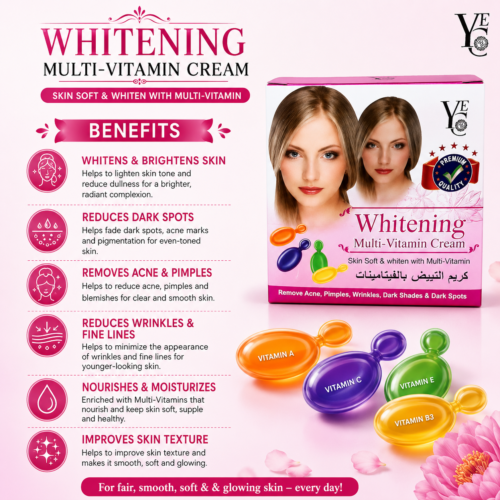 YC Whitening Multi Vitamin Cream | Brightening & Nourishing Daily Face Moisturizer | 30g