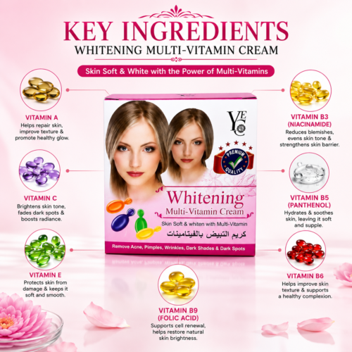 YC Whitening Multi Vitamin Cream | Brightening & Nourishing Daily Face Moisturizer | 30g
