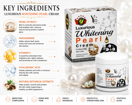 YC Luxurious Whitening Pearl Cream | Pearl Extract Brightening & Nourishing Face Cream | 30g
