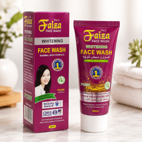 Faiza Whitening Face Wash | Vitamin E, Aloe Vera & Glycerin | 60ml