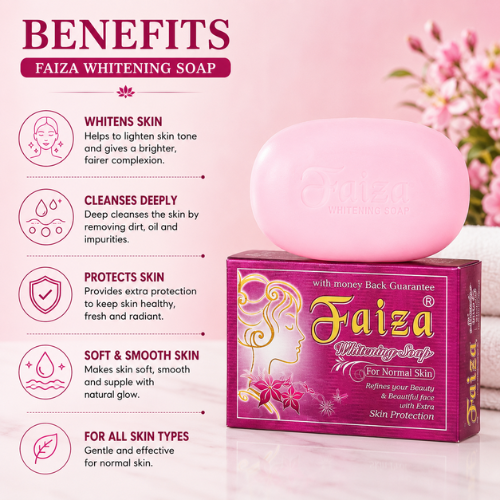 Faiza Whitening Soap | Gentle Cleansing Beauty Soap for Soft, Fresh & Healthy-Looking Skin