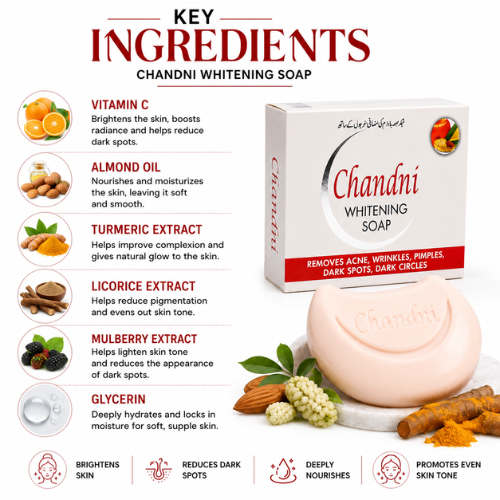 Chandni Whitening Soap | Gentle Cleansing Beauty Soap for Soft, Fresh & Healthy-Looking Skin