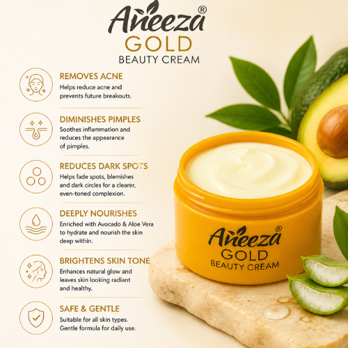 Aneeza Gold Beauty Cream | Avocado Oil & Aloe Vera Face Cream