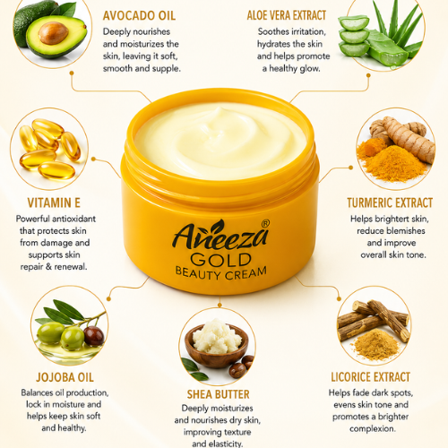 Aneeza Gold Beauty Cream | Avocado Oil & Aloe Vera Face Cream