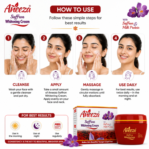 Aneeza Saffron Whitening Cream | Saffron Face Cream with Avocado & Aloe Vera