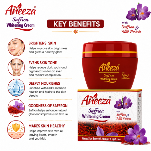Aneeza Saffron Whitening Cream | Saffron Face Cream with Avocado & Aloe Vera