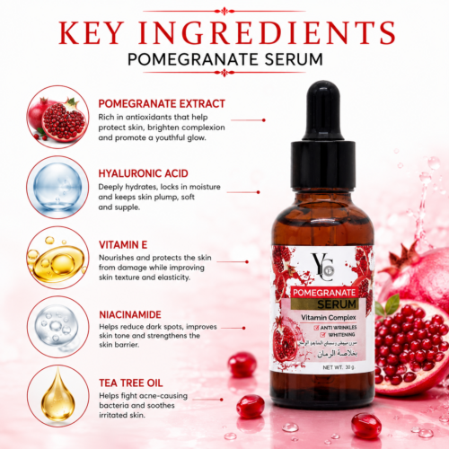 YC Pomegranate Extract Serum | Brightening & Anti-Wrinkle Face Serum | 30g